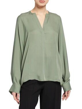 Vince Sage Green Silk Shirt